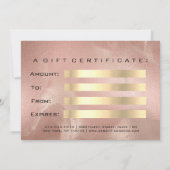 Gift Certificate Skin Gold Lash Beauty Makeup (Achterkant)