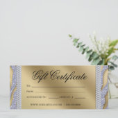 Gift Certificate Tanning Salon Jewelry Silver Gold (Staand voorkant)