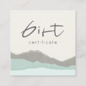 Gift Certificate van Pastel Aqua Gray Kraft Mounta Vierkante Visitekaartje (Voorkant)