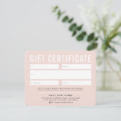 GIFT CERTIFICERING modern business blush roze zwar (Staand voorkant)