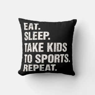 Gift Eat Sleep Kinder naar Sport Herhalen Kussen