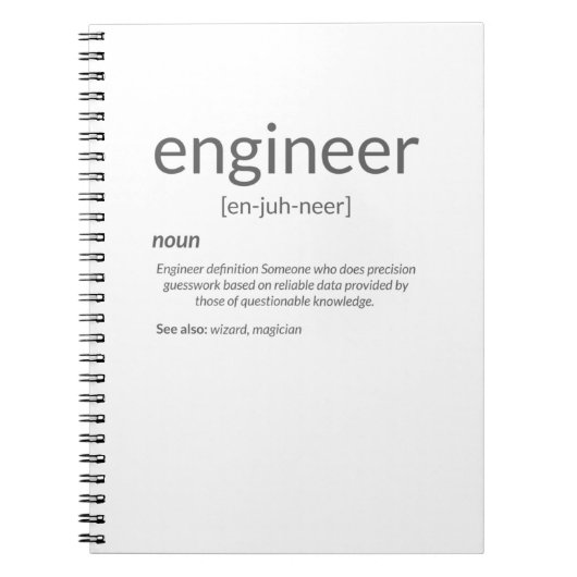 Gift Engineer College Major Engineer Definition Notitieboek (Voorkant)