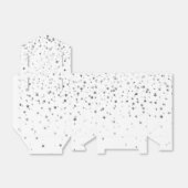 Gift/Favor Box in White & Silver Stars Bedankdoosjes (Uitgevouwen)
