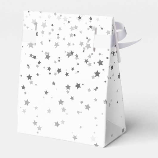 Gift/Favor Box in White & Silver Stars Bedankdoosjes (Achterkant)