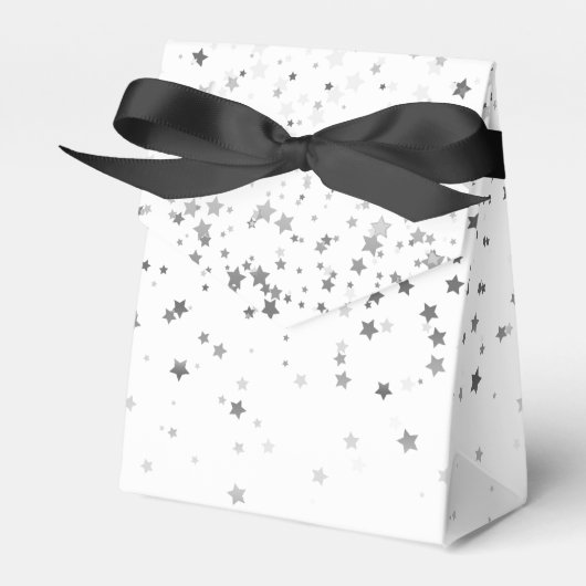 Gift/Favor Box in White & Silver Stars Bedankdoosjes (Voorkant Zijde)
