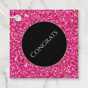 Gift-FavorTag - Faux Glitter Congrations Bedankjes Labels