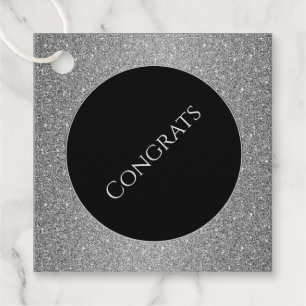 Gift-FavorTag - Faux Glitter Congrations Bedankjes Labels