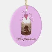Gift for 20th Wedding Cute Cupcake Keramisch Ornament (Rechts)