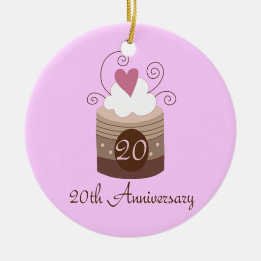 Gift for 20th Wedding Cute Cupcake Keramisch Ornament (Voorkant)