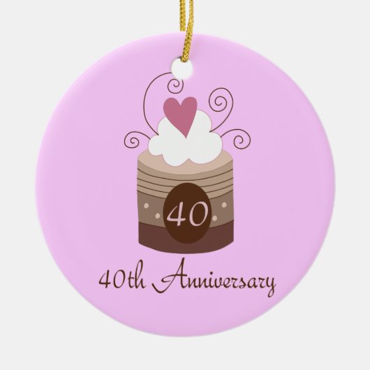 Gift for 40th Wedding Cute Cupcake Keramisch Ornament (Voorkant)