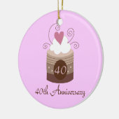 Gift for 40th Wedding Cute Cupcake Keramisch Ornament (Links)