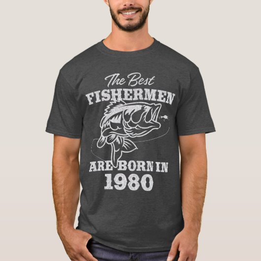 Gift for 41 Year Old Gevist Fisherman 1980 41st T-shirt (Voorkant)