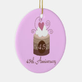 Gift for 45th Wedding Cute Cupcake Keramisch Ornament (Rechts)