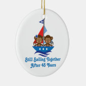 Gift for 45th Wedding Jubileum Monkeys Keramisch Ornament (Rechts)