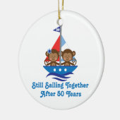 Gift for 50th Wedding Jubileum Monkey Keramisch Ornament (Links)