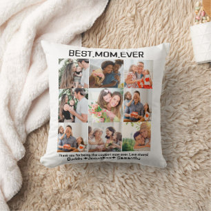 Gift for Best Mam Ever Family Photo Collage Kussen