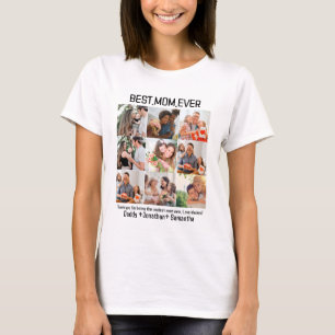Gift for Best Mam Ever Family Photo Collage T-shirt