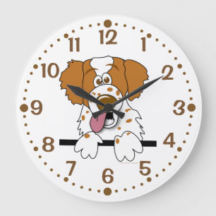 Gift for Brittany Hondenliefhebber Clock Cartoon S Grote Klok