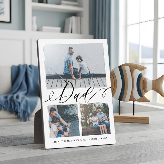 Gift for Dad | Familie Memories 3 Foto Collage Fotoplaat