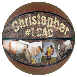 Gift for Dad Wood Effect #1 Dad Basketbal