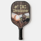 Gift for Dad Wood Effect #1 Dad Pickleball Paddle (Voorkant)