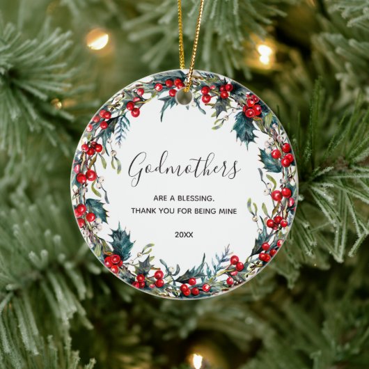 Gift for Godparent Voorstel van Godchild Keramisch Ornament (Boom)