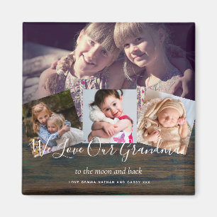 Gift for Grandma Grandpa Photo Collage Grandparent Magneet