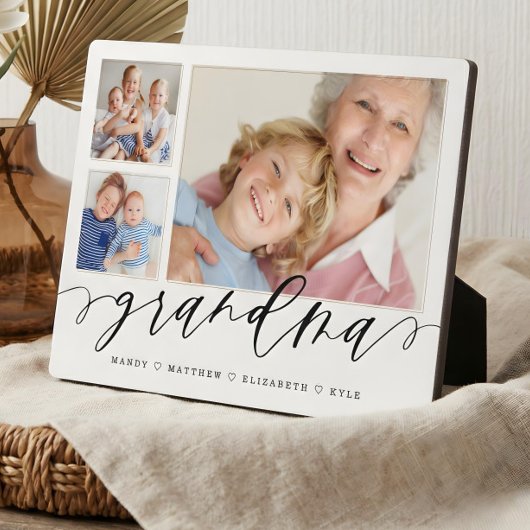 Gift for Grandma | Grootkinderen 3 Foto-collage Fotoplaat