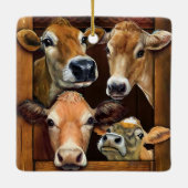 Gift for Koe Lover Xmas Funny Beef Farmer Keramisch Ornament (Achterkant)
