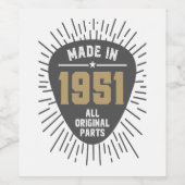 Gift for Made in 1951 Wijn Etiket (Enkel label)