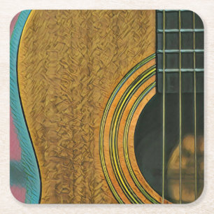 Gift for musician guitarist vierkante kartonnen onderzetter
