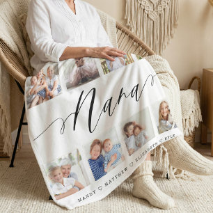 Gift for Nana   Foto-collage voor kleinkinderen Fleece Deken