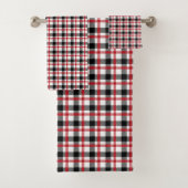 Gift for New Home Red Black Plaid Towel Set (En situation)