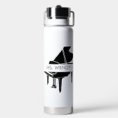 Gift for Piano Teacher Grand Piano Waterfles (Achterkant)