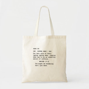 Gift for Screenwriter - Funny Coffee Shop Scene Tote Bag