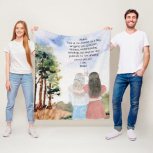 Gift for Sister or Friends Waterverf Landscape Fleece Deken