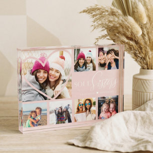 Gift for Soul Sisters 7 Photo Collage Heart BFFs Fotoblokken