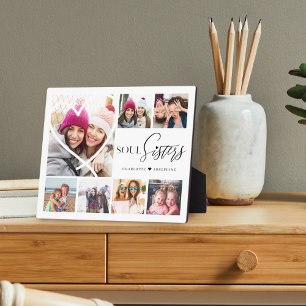 Gift for Soul Sisters 7 Photo Collage Heart BFFs Fotoplaat