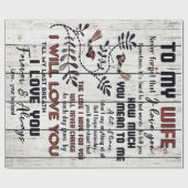 Gift for Wife | Naar mijn vrouw brief Cadeaupapier (Vlak)