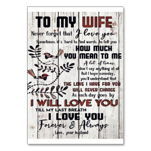 Gift for Wife Naar mijn vrouw brief Kaart