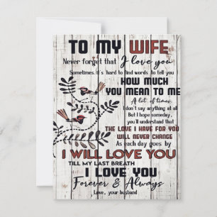 Gift for Wife   Naar mijn vrouw brief Kaart