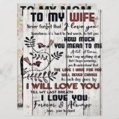 Gift for Wife | Naar mijn vrouw brief Menu (Voorkant / Achterkant)