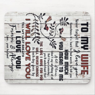 Gift for Wife   Naar mijn vrouw brief Muismat