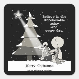 Gift Giver-Merry Kerstmis Vierkante Sticker