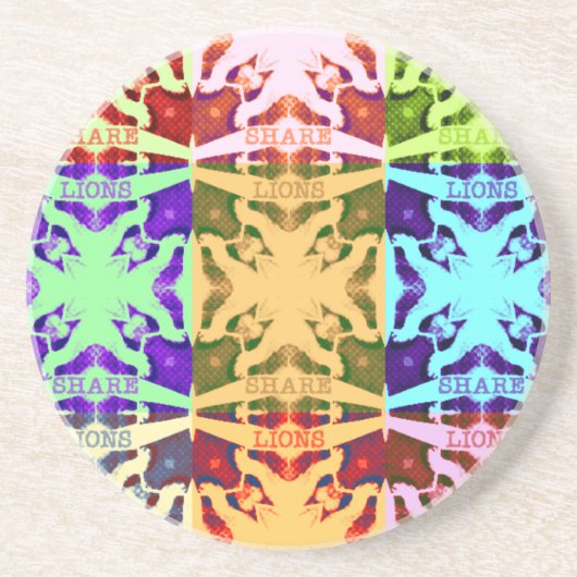 gift Hakuna Matata leeuwen Zandsteen Onderzetter (Voorkant)