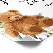 Gift & Kaart Beer Greenery Eucalyptus Baby shower Poster (Hoek)