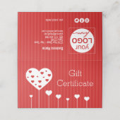 Gift Kaart Valentijnsdag roodrode witte harten (Buitenkant ongevouwen)