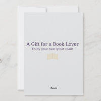 Gift Kaart voor boekenliefhebbers - Elegant Litera