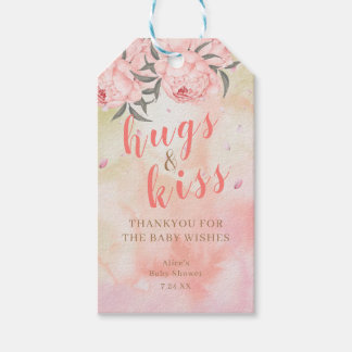 Gift Label Baby shower Roze Floral Cadeaulabel