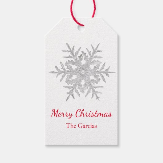 GIFT LABEL BENTLEY SNOWFLAKE MERRY CHRISTMAS CADEAULABEL (Voorkant)